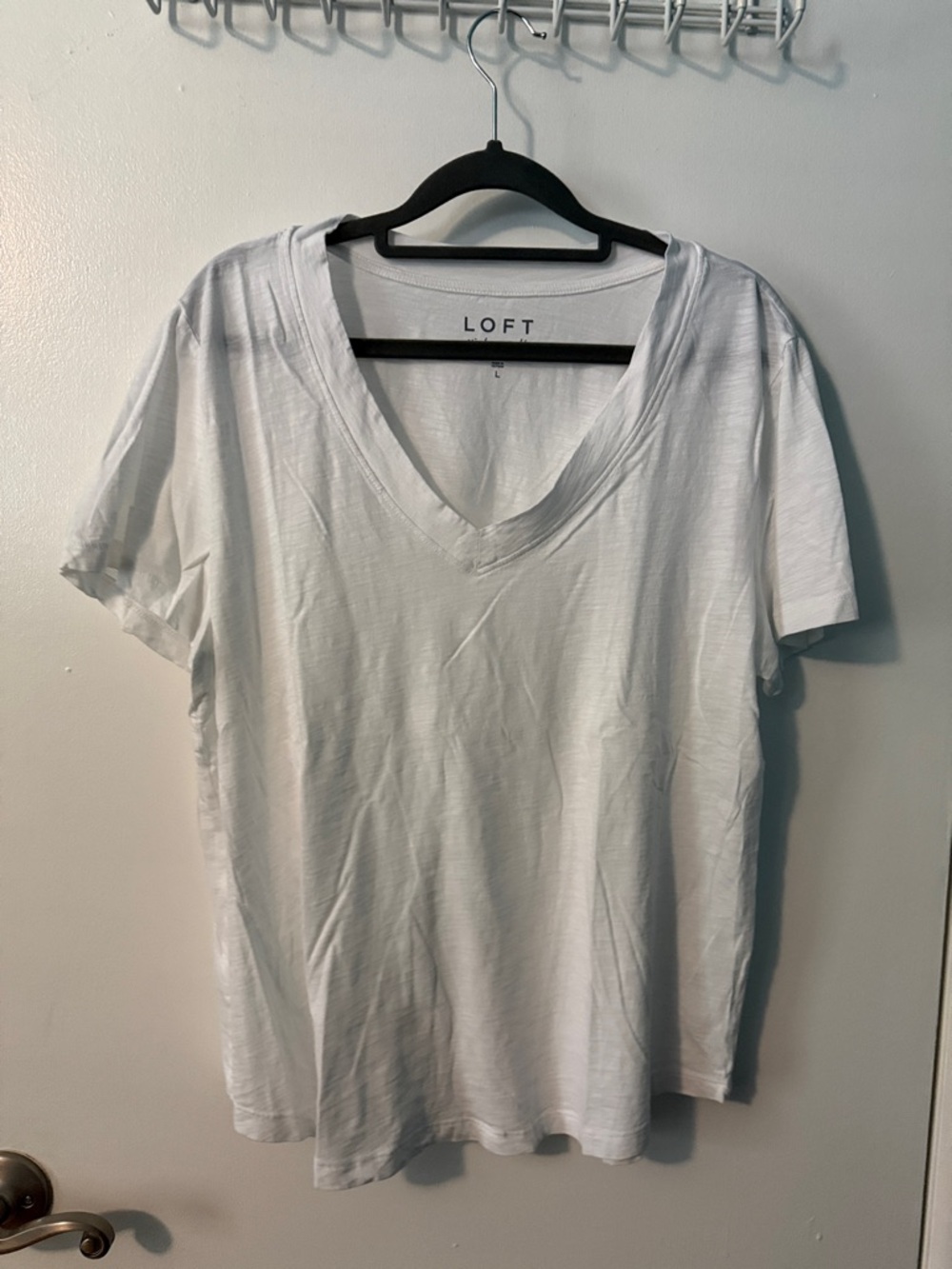 LOFT White V-Neck Tee Shirt